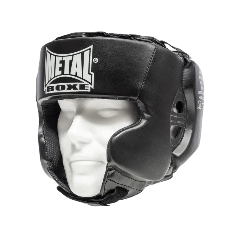 CASQUE ENTRAINEMENT PU METAL BOXE - NOIR - ADULTE