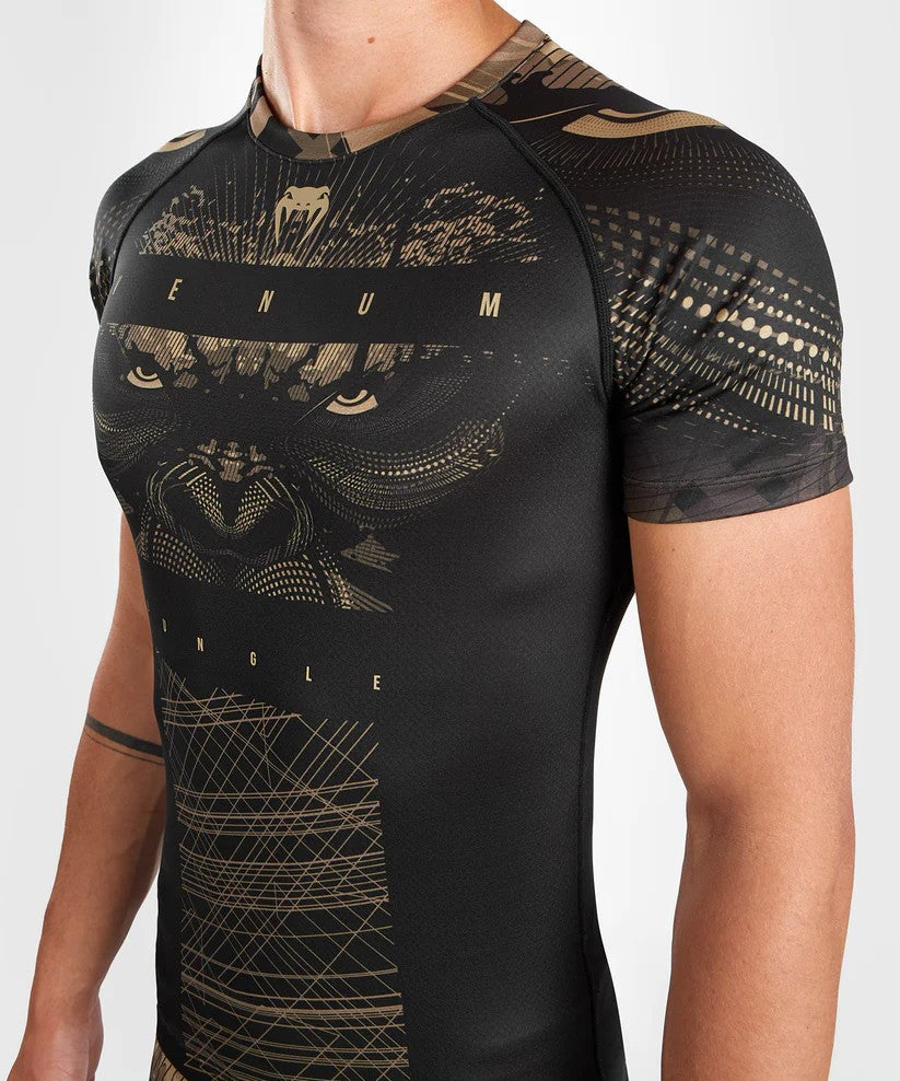 Rashguard à Manches Courtes Venum Gorilla Jungle - Noir/Sable
