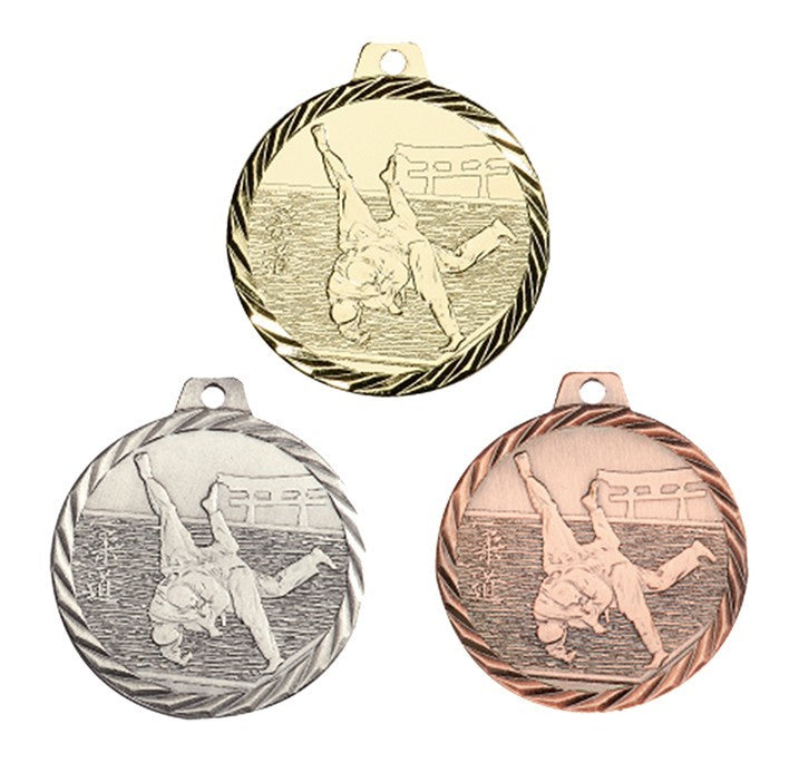 médaille frappée judo or / argent / bronze