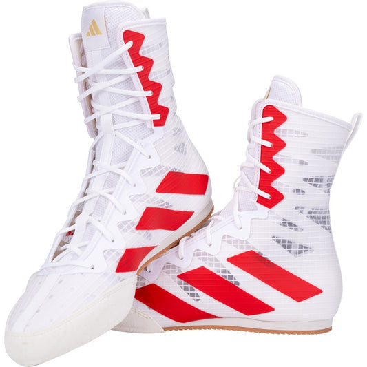 Chaussures de Boxe ADIDAS BOX HOG 4 Blanc/Rouge