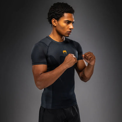 Rashguard manches courtes Attack Venum - Noir/Or