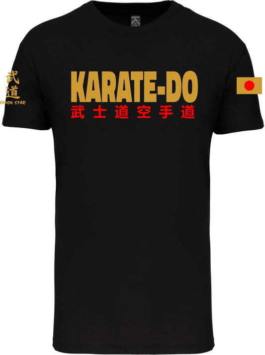 T-shirt Bio Noir IPPON STAR KARATE OR ET ROUGE