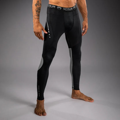 Pantalon de Compression Adrenaline Venum – Noir/Gris Argenté