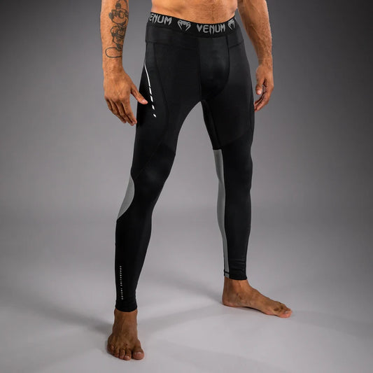 Pantalon de Compression Adrenaline Venum – Noir/Gris Argenté