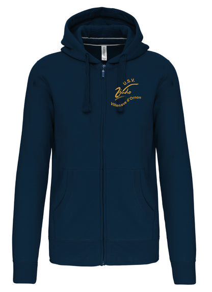 Sweat zippé à capuche Adulte - Avec logo USV Judo