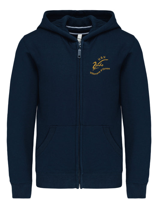 Sweat zippé à capuche Enfant -  Avec logo USV Judo