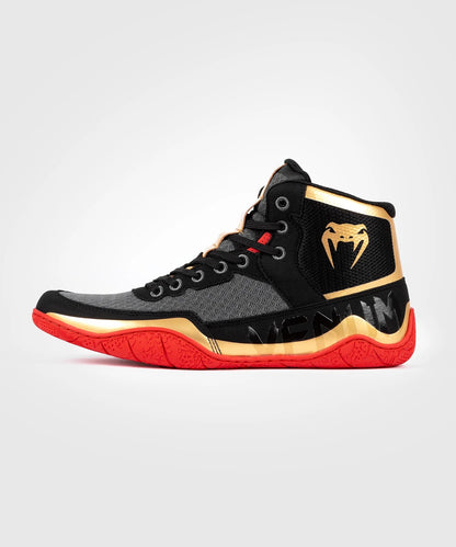 Chaussures de lutte Venum Elite - Noir/Or/Rouge