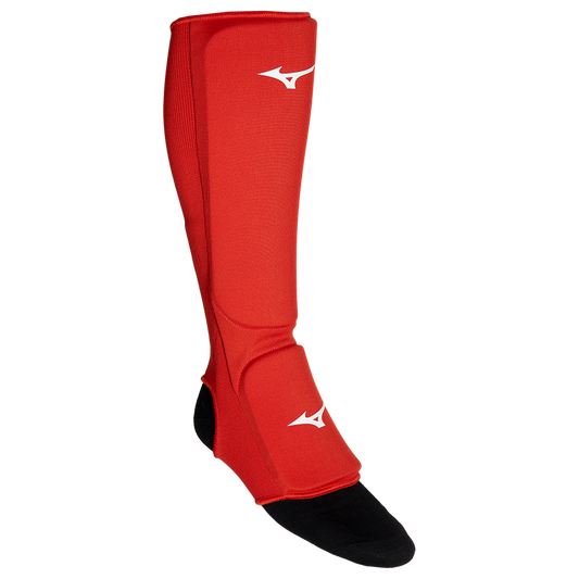 Protège tibia pied élastique Mizuno - Bleu/Rouge - LA GACILLY