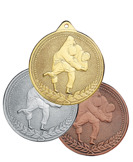 Médailles Frappées or/argent/bronze Judo 7cm