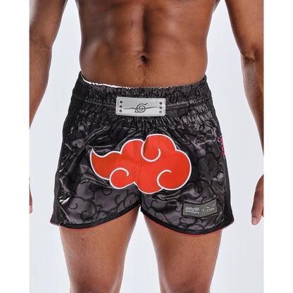Short de Boxe Thaï NARUTO X ELION AKATSUKI Noir/Rouge
