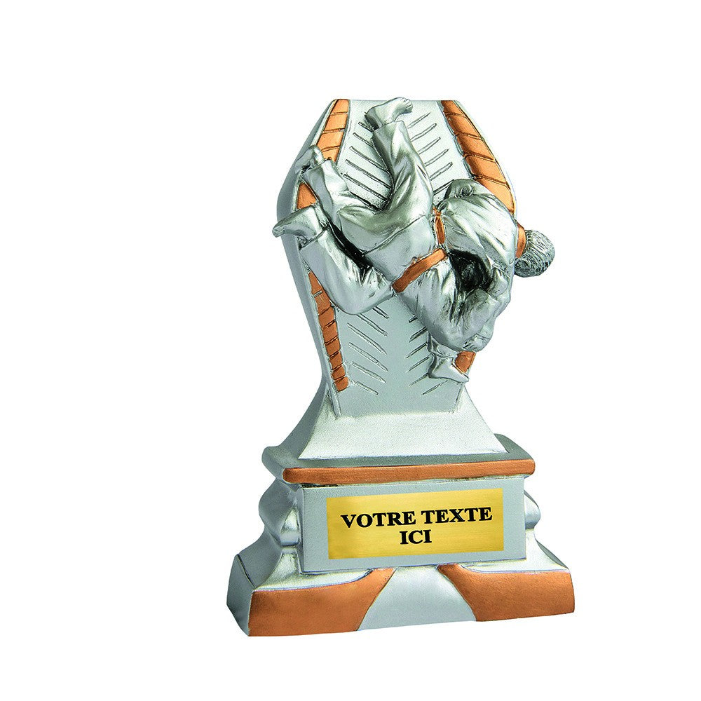 Trophée résine argent/or judo hauteur 12 cm