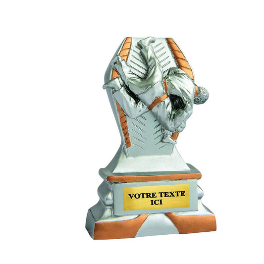 Trophée résine argent/or judo hauteur 12 cm