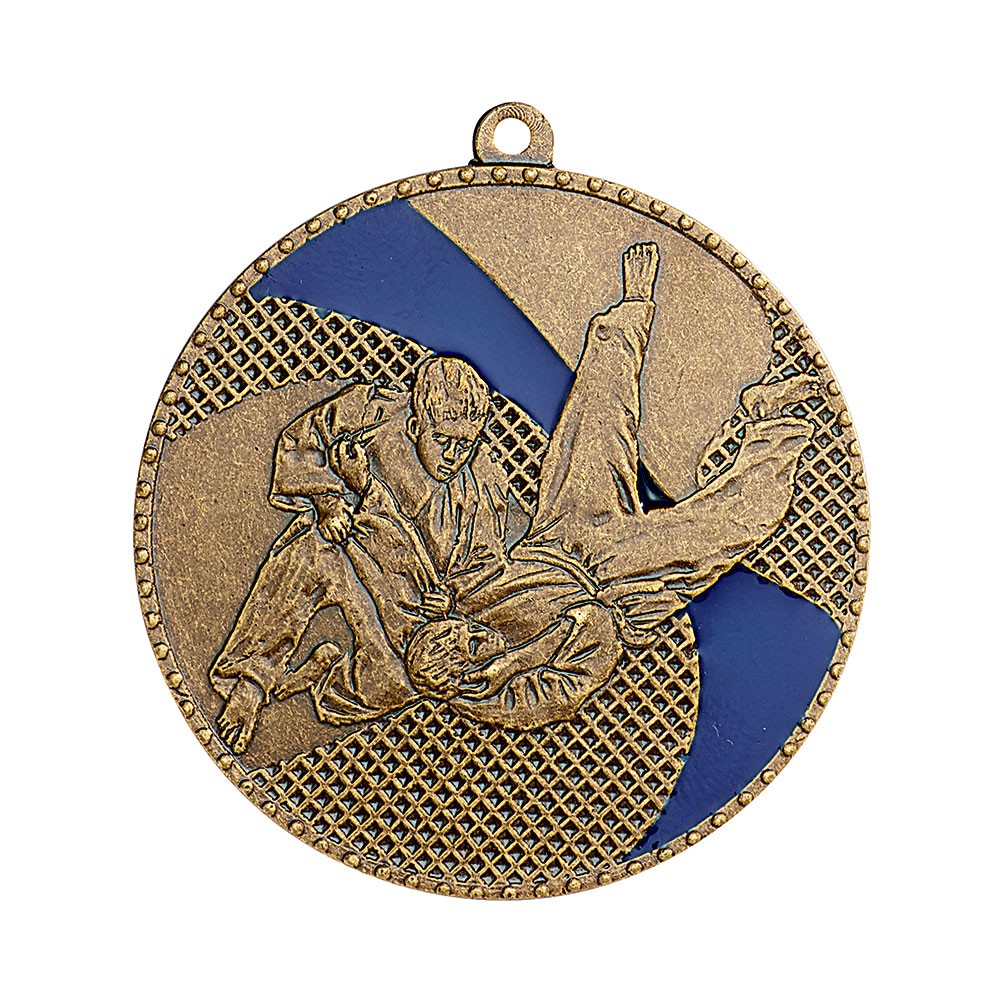 Médaille frappée judo bronze / bleu