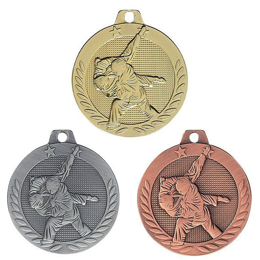 médaille frappée judo or / argent / bronze