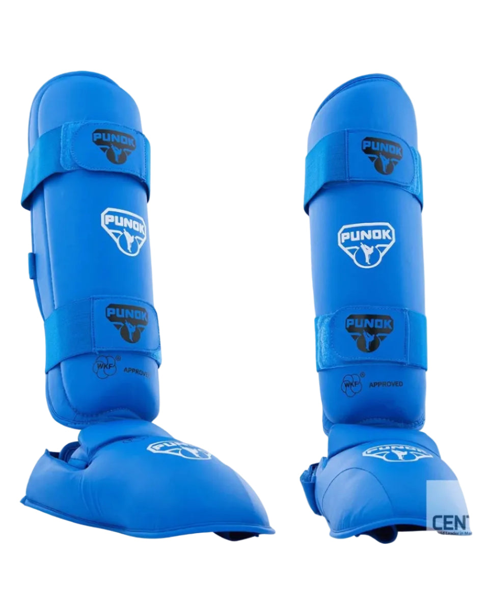 Protège-tibia pied PUNOK WKF Bleu