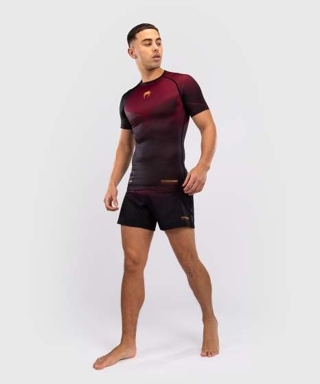 Rashguard Manches Courtes Venum Tactical XT- Noir/Bordeaux/Or
