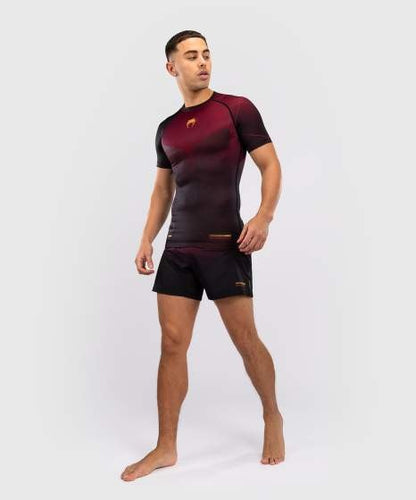 Rashguard Manches Courtes Venum Tactical XT- Noir/Bordeaux/Or