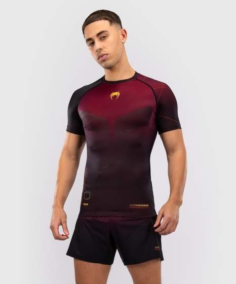 Rashguard Manches Courtes Venum Tactical XT- Noir/Bordeaux/Or