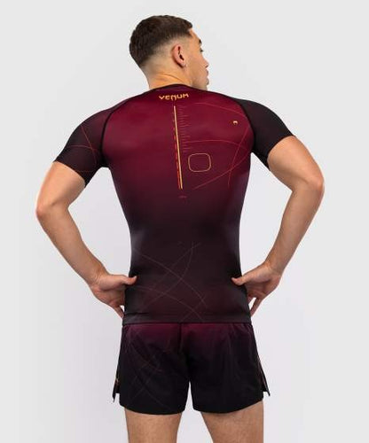 Rashguard Manches Courtes Venum Tactical XT- Noir/Bordeaux/Or