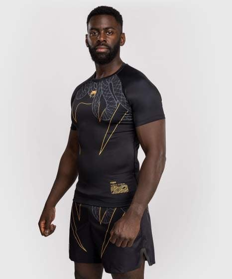 Rashguard Manches Courtes Venum Serpenti – Noir/Argent/Or