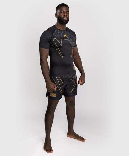 Rashguard Manches Courtes Venum Serpenti – Noir/Argent/Or