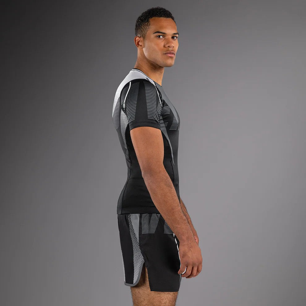 Venum Adrenaline Rashguard Manches Courtes - Black/Silver Grey