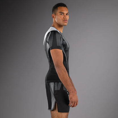 Venum Adrenaline Rashguard Manches Courtes - Black/Silver Grey
