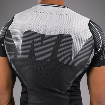 Venum Adrenaline Rashguard Manches Courtes - Black/Silver Grey