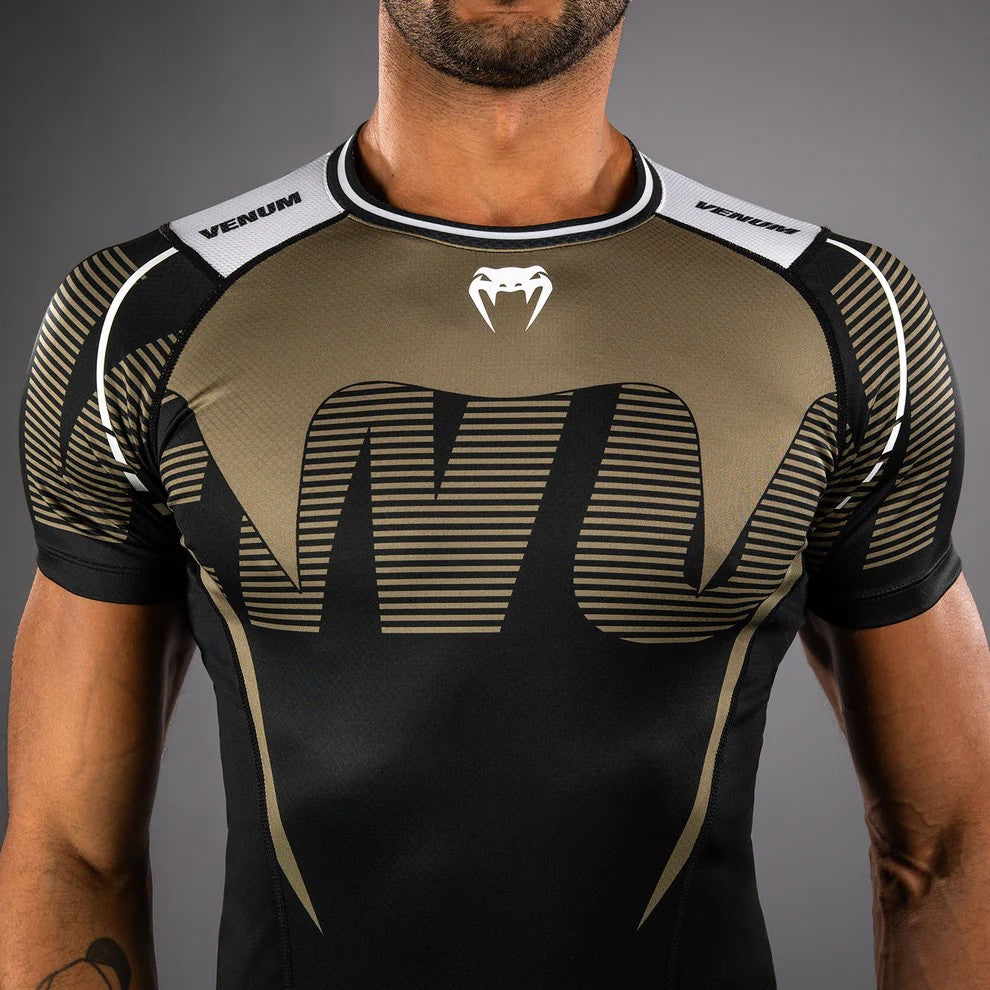 Venum Adrenaline Rashguard Manches Courtes - Black/Sand