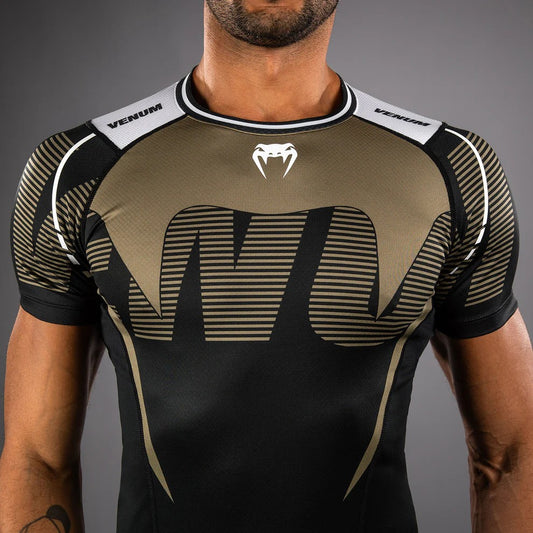Venum Adrenaline Rashguard Manches Courtes - Black/Sand