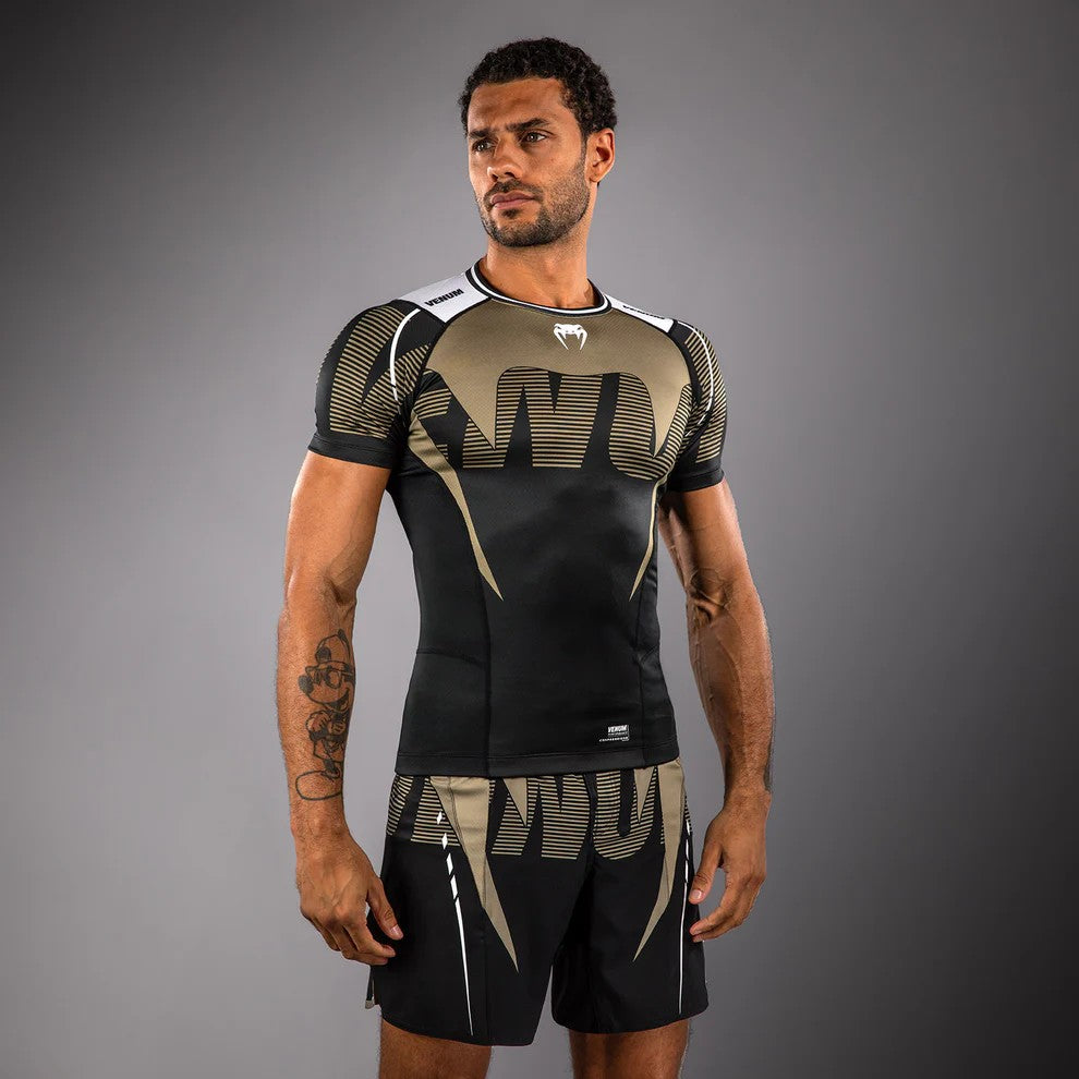 Venum Adrenaline Rashguard Manches Courtes - Black/Sand