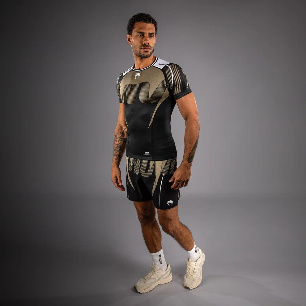 Venum Adrenaline Rashguard Manches Courtes - Black/Sand