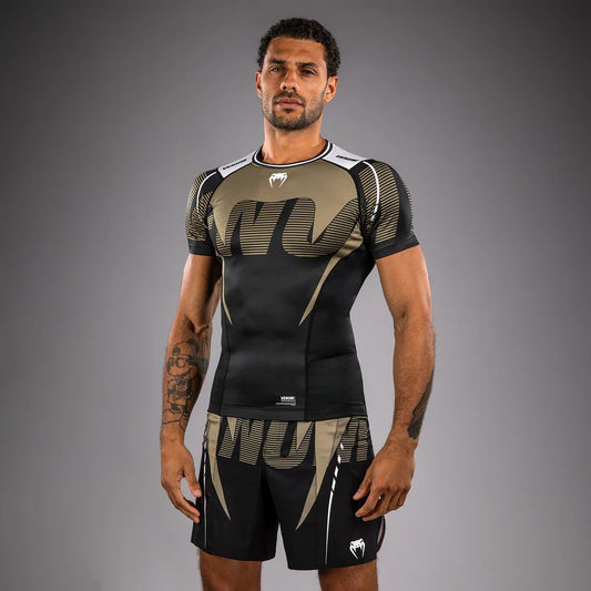 Venum Adrenaline Rashguard Manches Courtes - Black/Sand