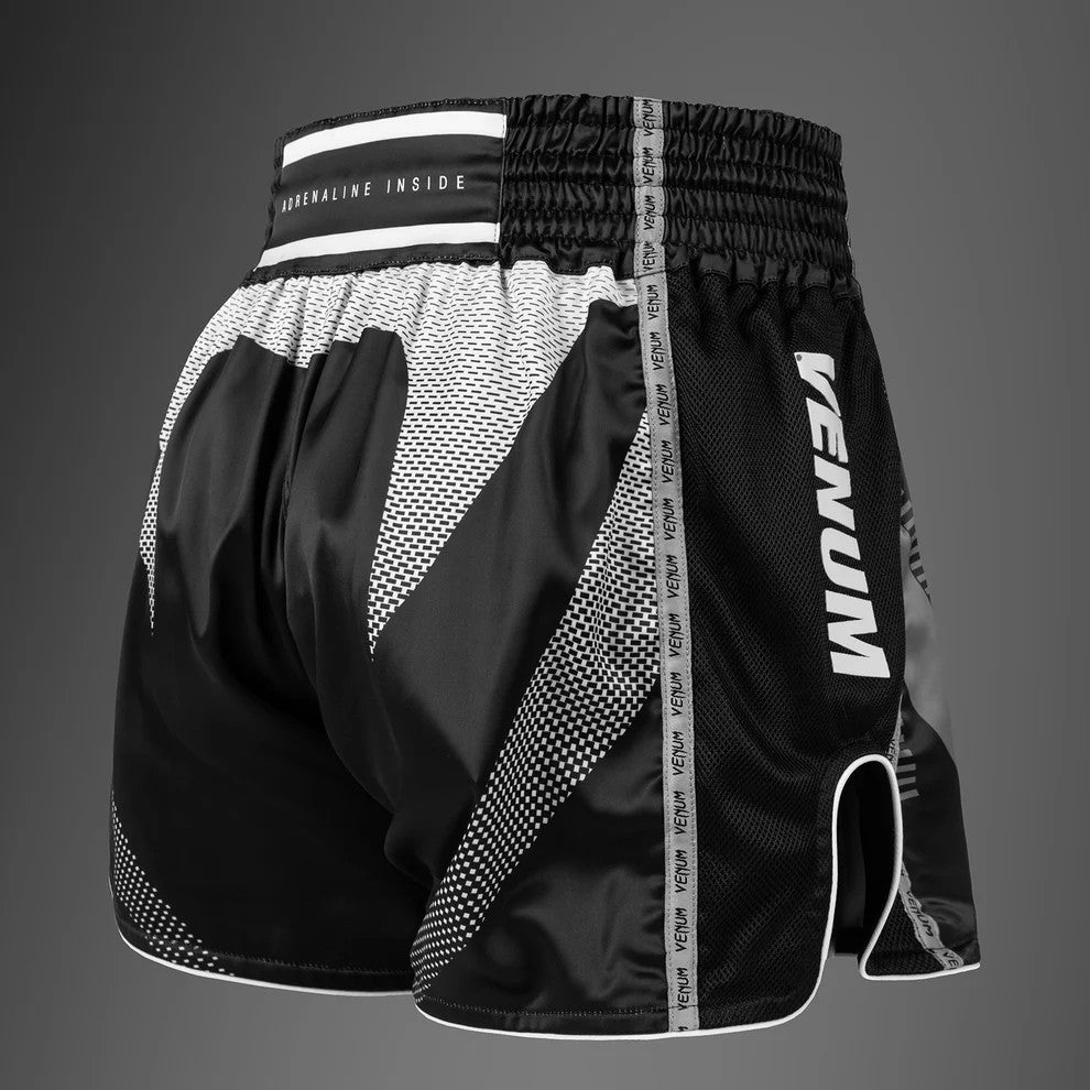Venum Adrenaline Muay Thai Shorts- Black/Silver Grey