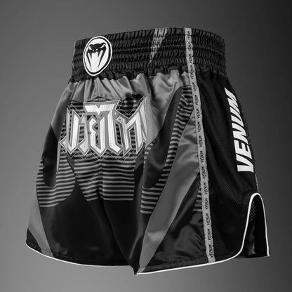 Venum Adrenaline Muay Thai Shorts- Black/Silver Grey