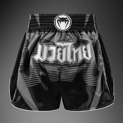 Venum Adrenaline Muay Thai Shorts- Black/Silver Grey