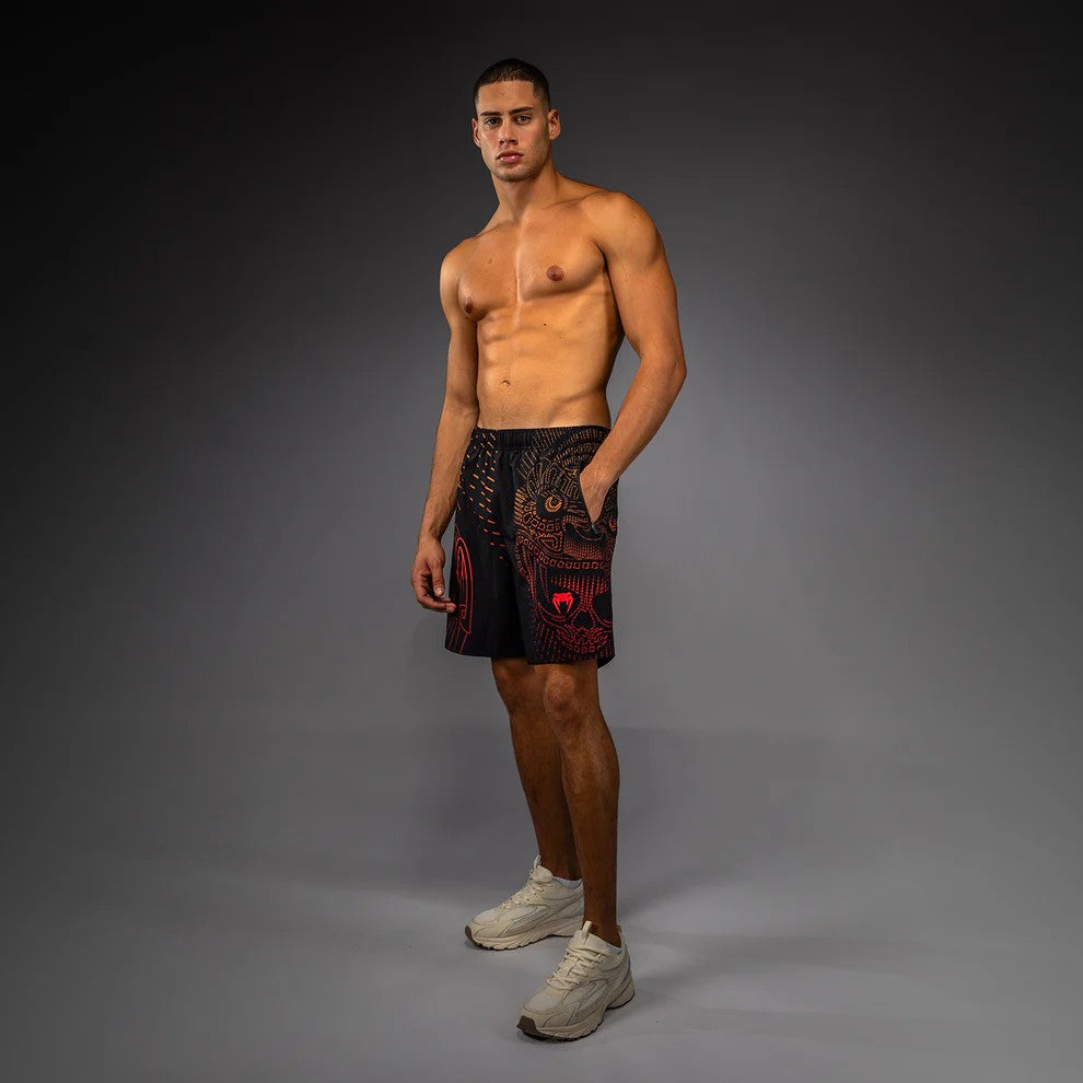 Venum Quetzal Fury Training Shorts - Black/Fury Red/Tangerine