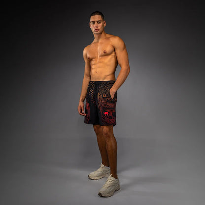 Venum Quetzal Fury Training Shorts - Black/Fury Red/Tangerine