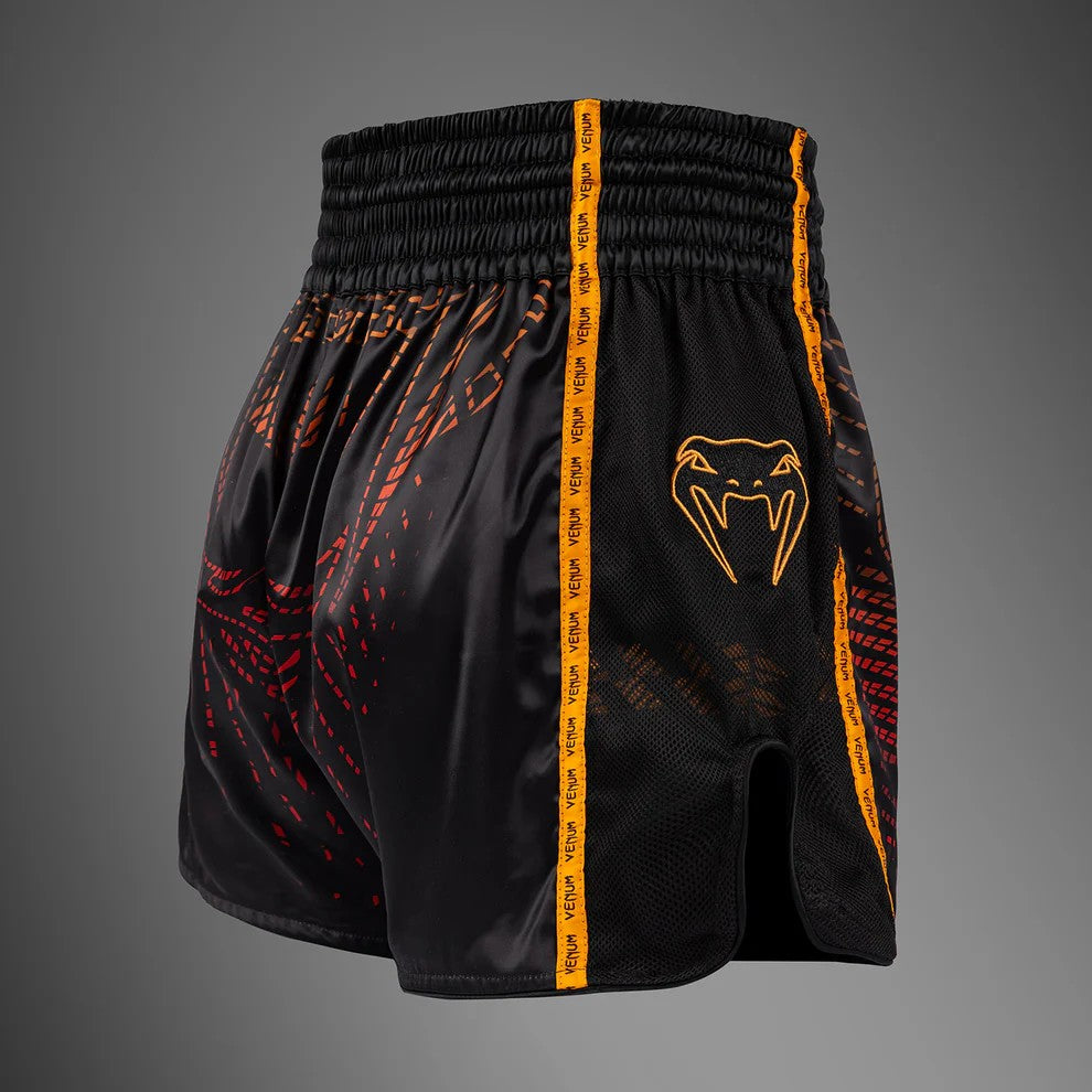 Venum Quetzal Fury Muay Thai Shorts - Black/Fury Red/Tangerine