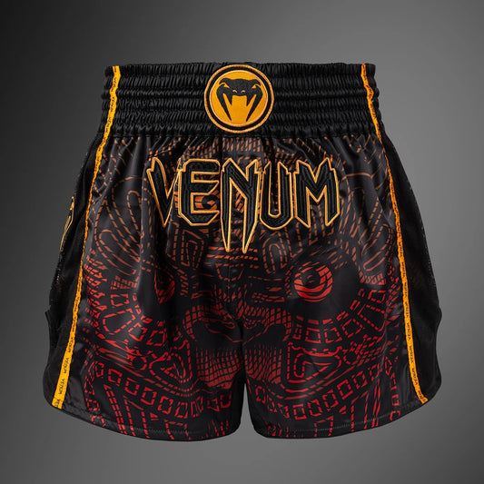 Venum Quetzal Fury Muay Thai Shorts - Black/Fury Red/Tangerine