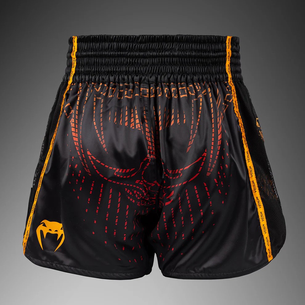 Venum Quetzal Fury Muay Thai Shorts - Black/Fury Red/Tangerine