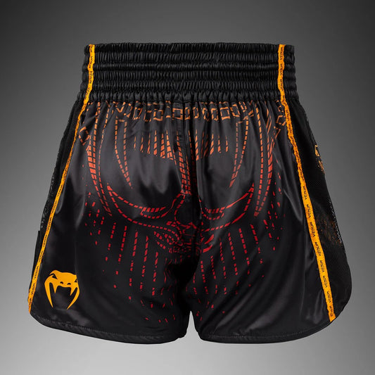 Venum Quetzal Fury Muay Thai Shorts - Black/Fury Red/Tangerine