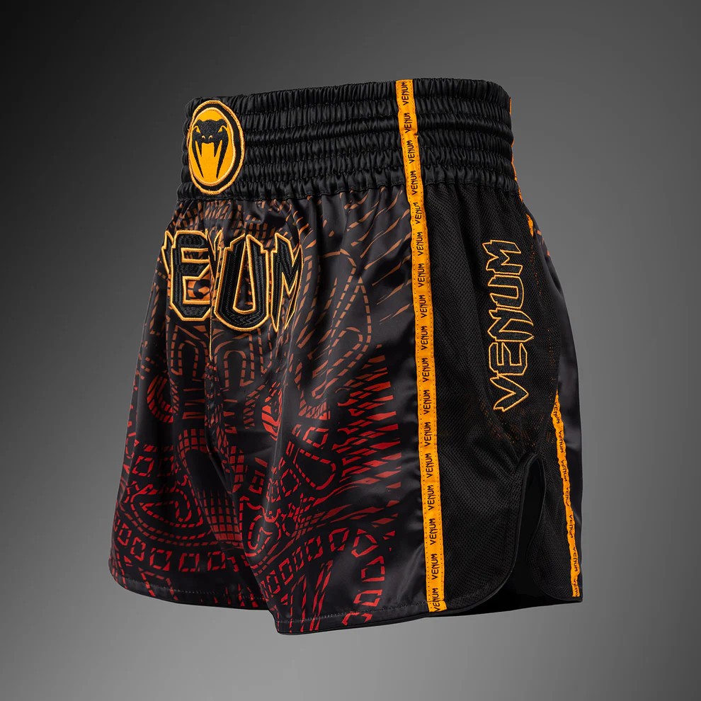 Venum Quetzal Fury Muay Thai Shorts - Black/Fury Red/Tangerine