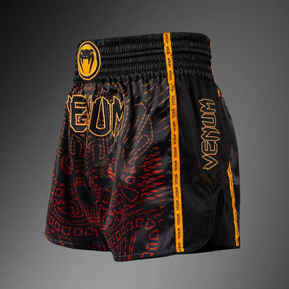 Venum Quetzal Fury Muay Thai Shorts - Black/Fury Red/Tangerine