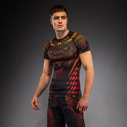 Venum Quetzal Fury Rashguard Manches Courtes - Black/Fury Red/Tangerine