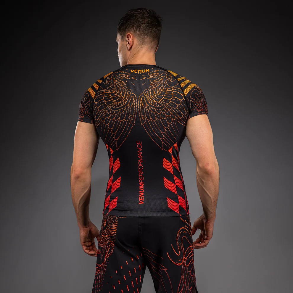 Venum Quetzal Fury Rashguard Manches Courtes - Black/Fury Red/Tangerine
