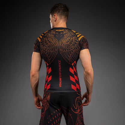 Venum Quetzal Fury Rashguard Manches Courtes - Black/Fury Red/Tangerine