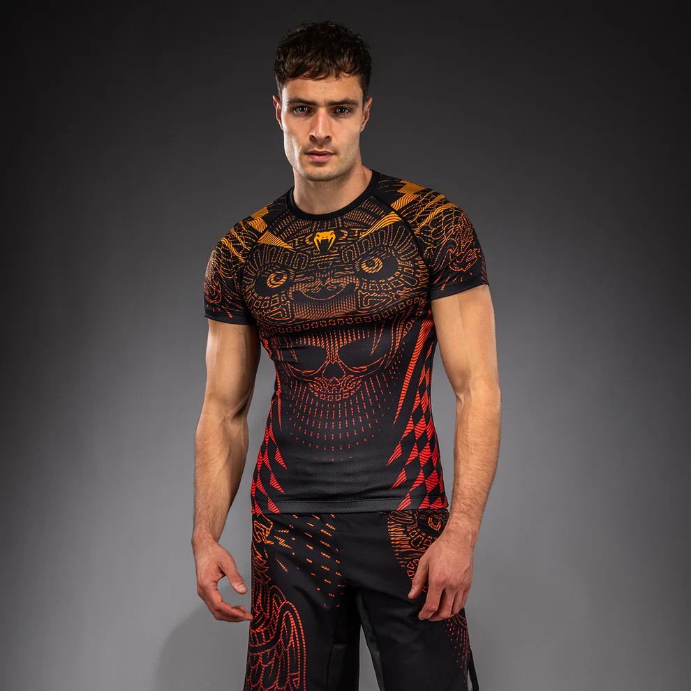 Venum Quetzal Fury Rashguard Manches Courtes - Black/Fury Red/Tangerine