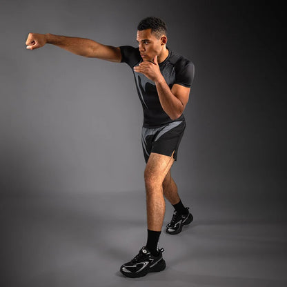 Rashguard Venum No Gi - Noir/Gris Argenté