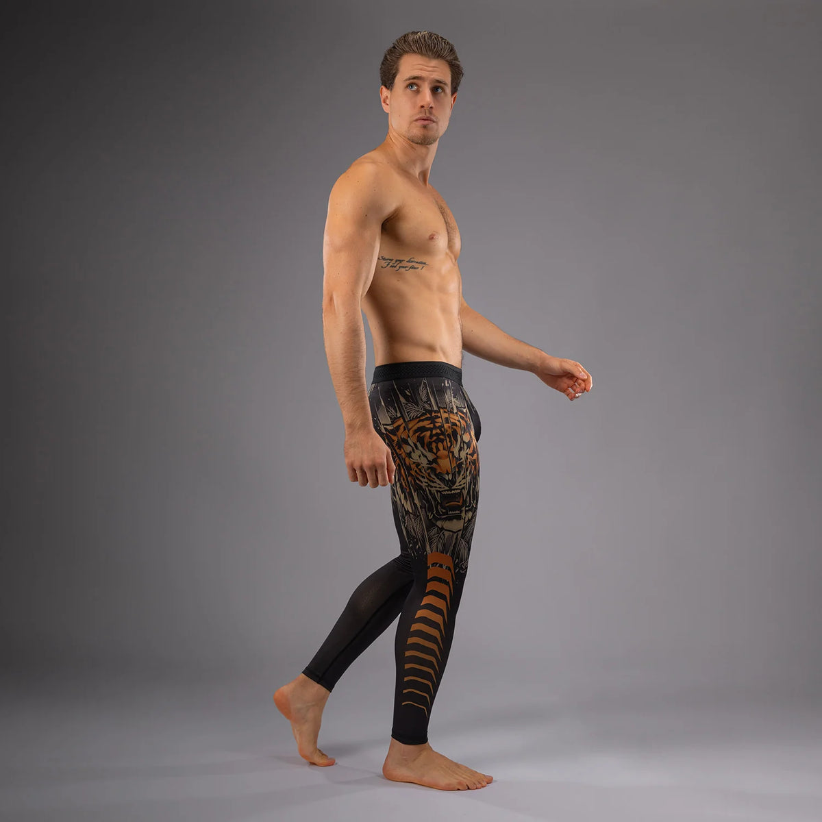 Pantalon de Compression Tiger Venum - Noir/Orange Néon